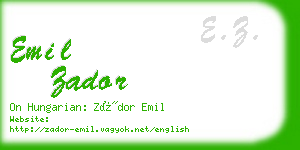 emil zador business card